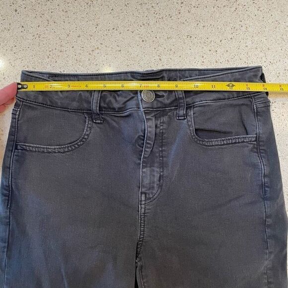 American Eagle Distressed Jegging Womens‎ 8 Washed Black Stretch Hi Rise Skinny - Picture 9 of 11